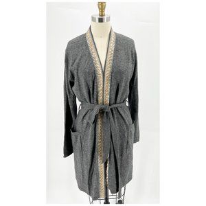 LA | LO | LA Grey Cardigan Robe with Gold Sequins Trim~S~